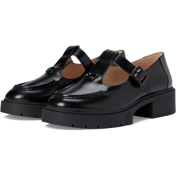 Coach Womens Liv Mary Jane Loafers US 10 B EU 40.5 Black Leather Platform NIB - Picture 1 of 13